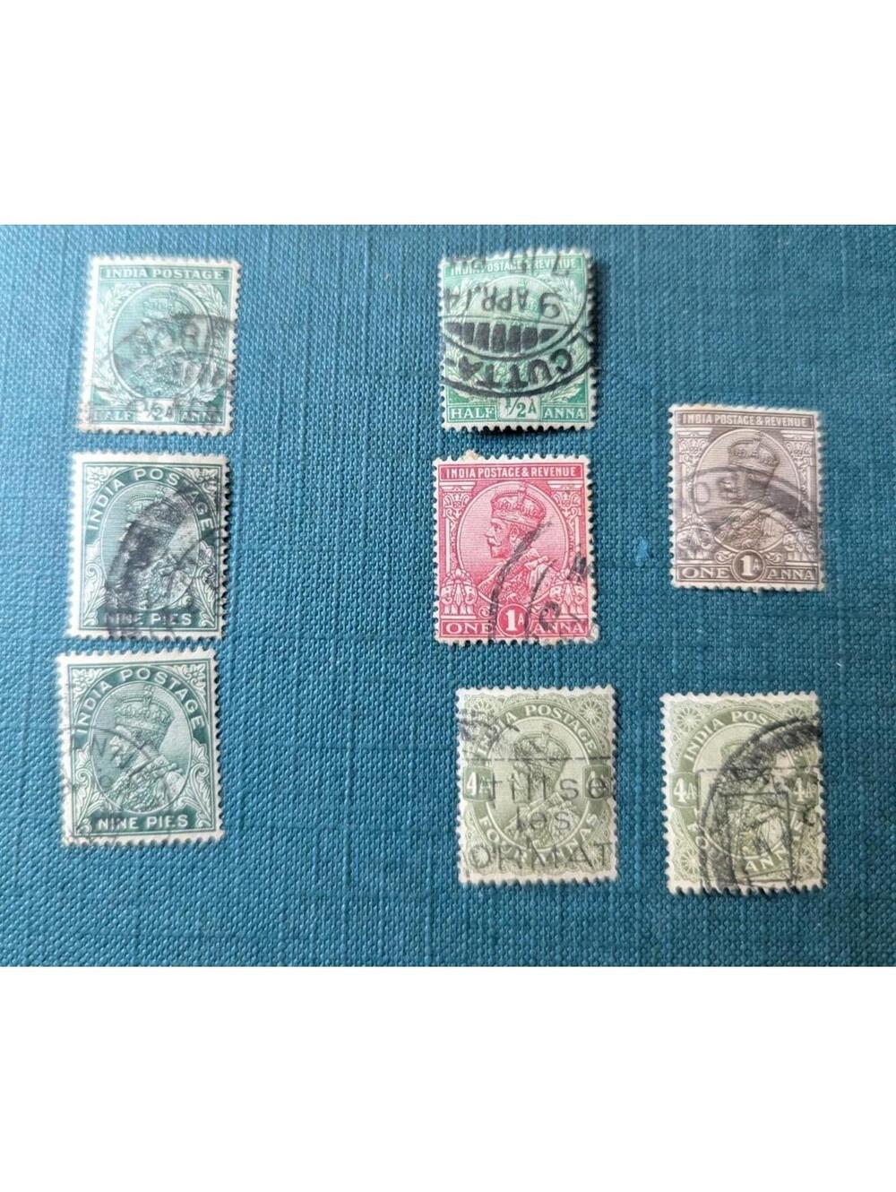 Group Of India 1926 -1928 King George V -definitive  Stamps 1/2 Anna, 1 Anna Etc